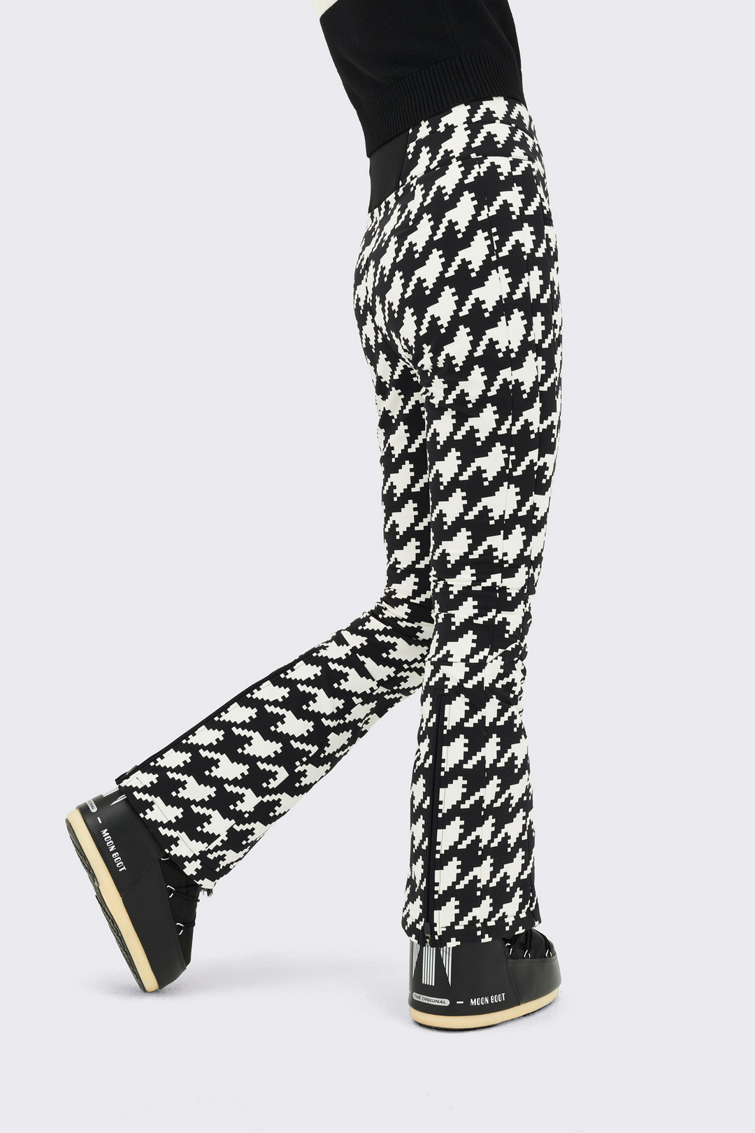 Aurora High Waist Flare Pant Print Houndstooth
