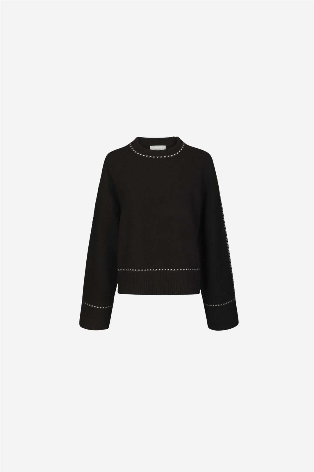 Roeme Knit Stitch Blouse Dark Brown