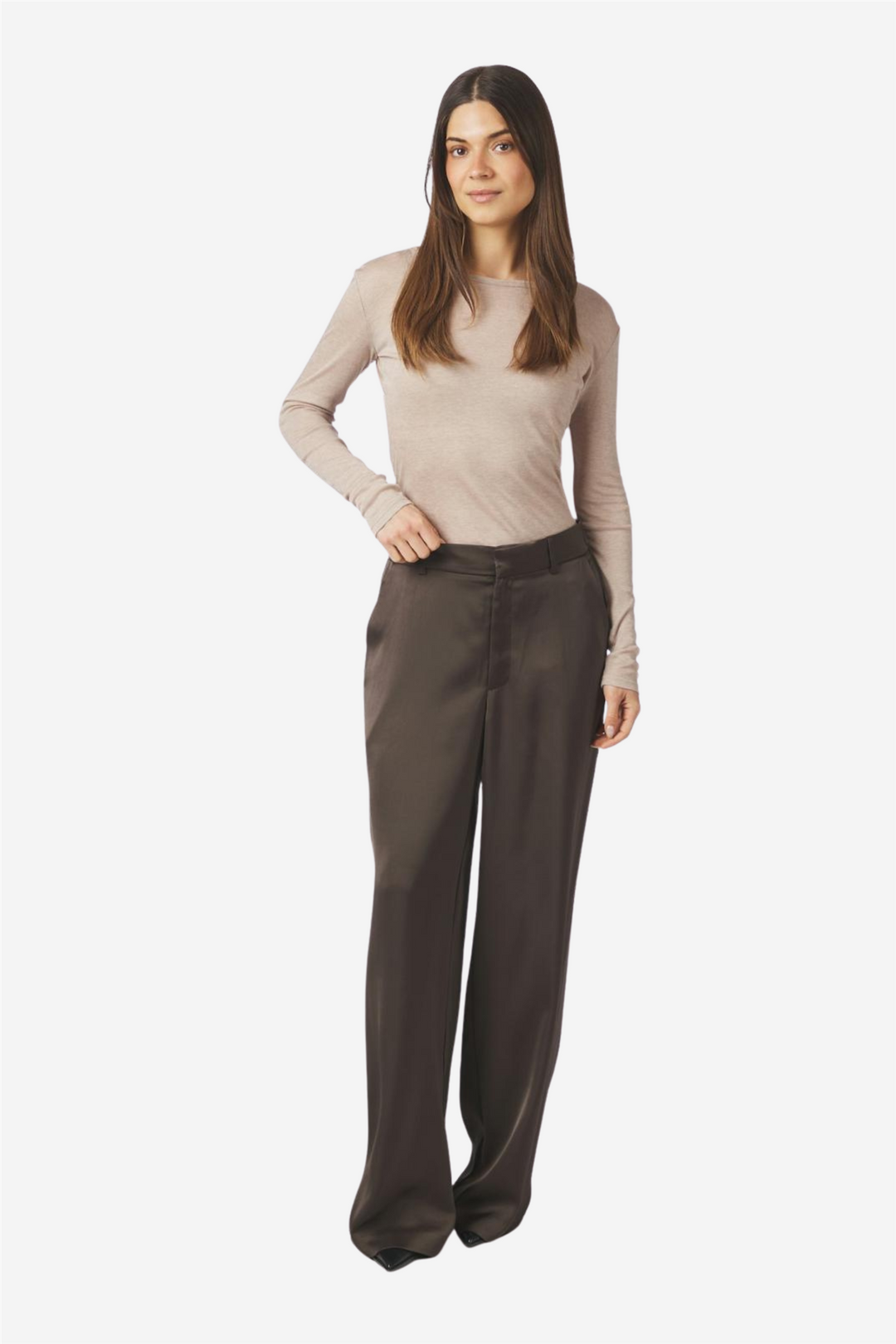 Emmett Heavy Sateen Pants Dark Brown