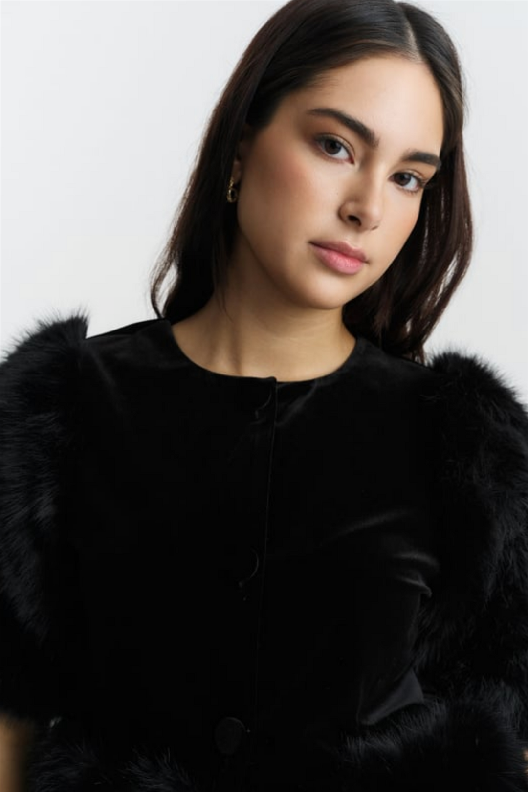 Mone Velour Top Black