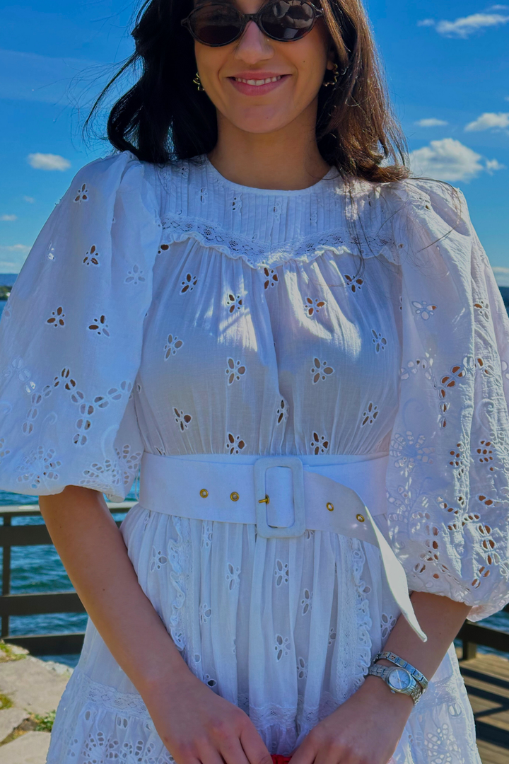 Embroidery Anglaise Mini Dress