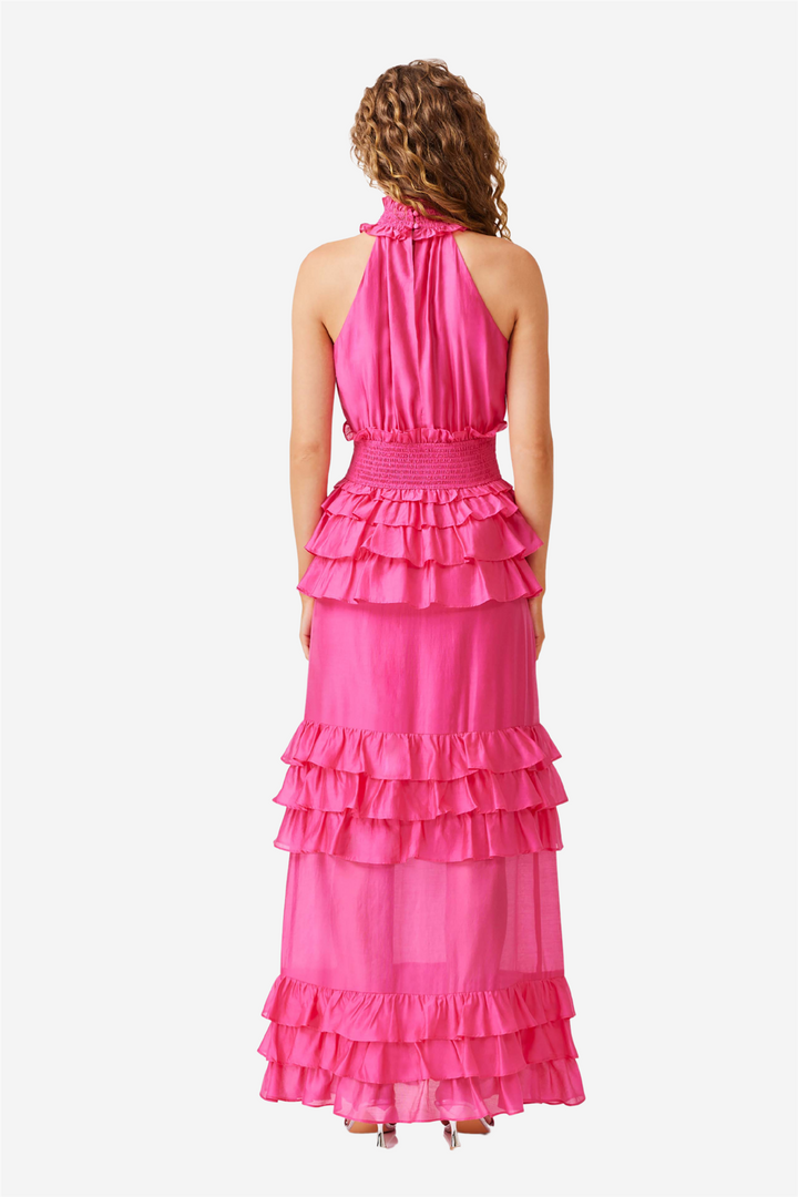 Kalani Halter Maxi Dress Hotpink