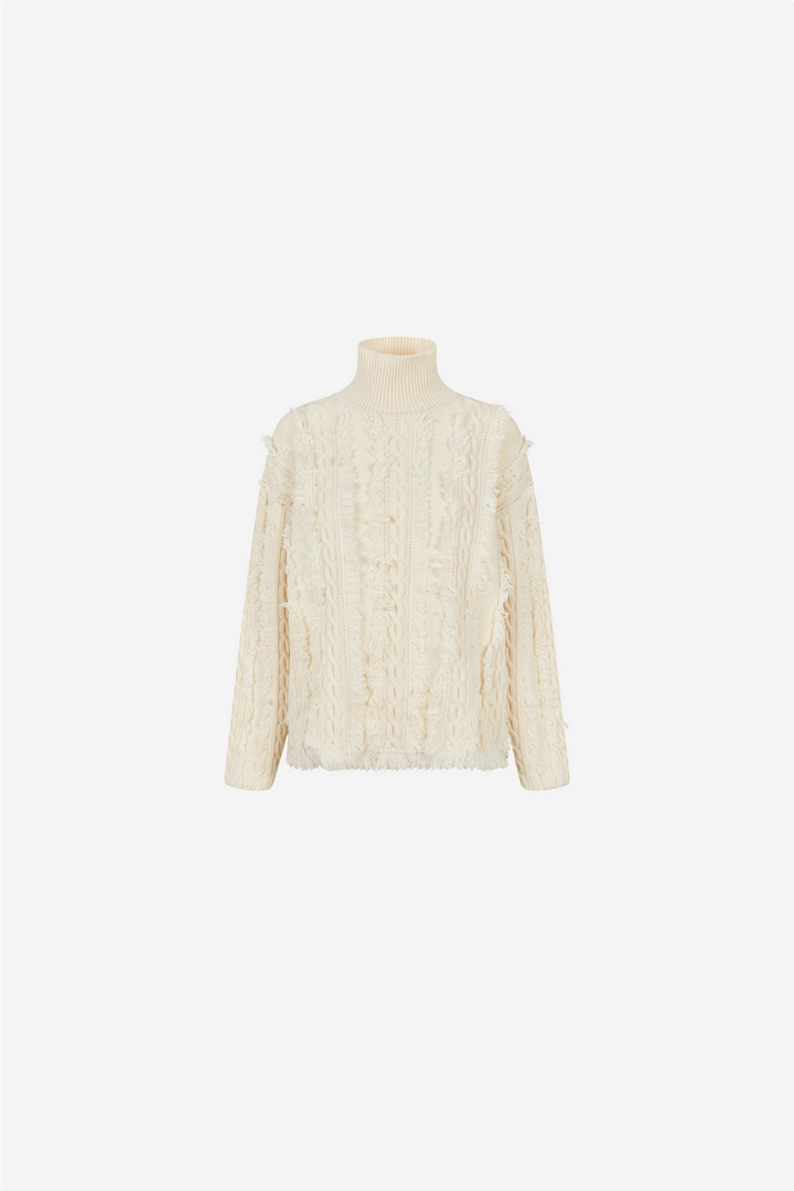Authentic Knit T-Neck Eggnog