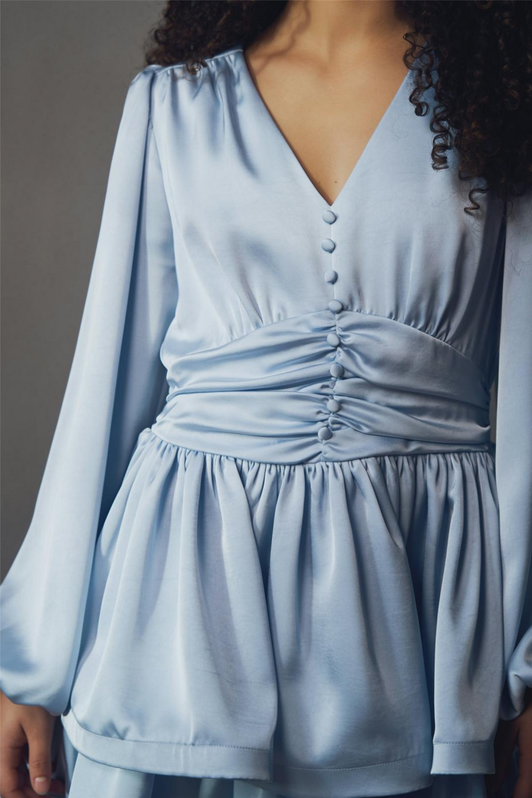 Rivana Heavy Sateen Dress Light Blue