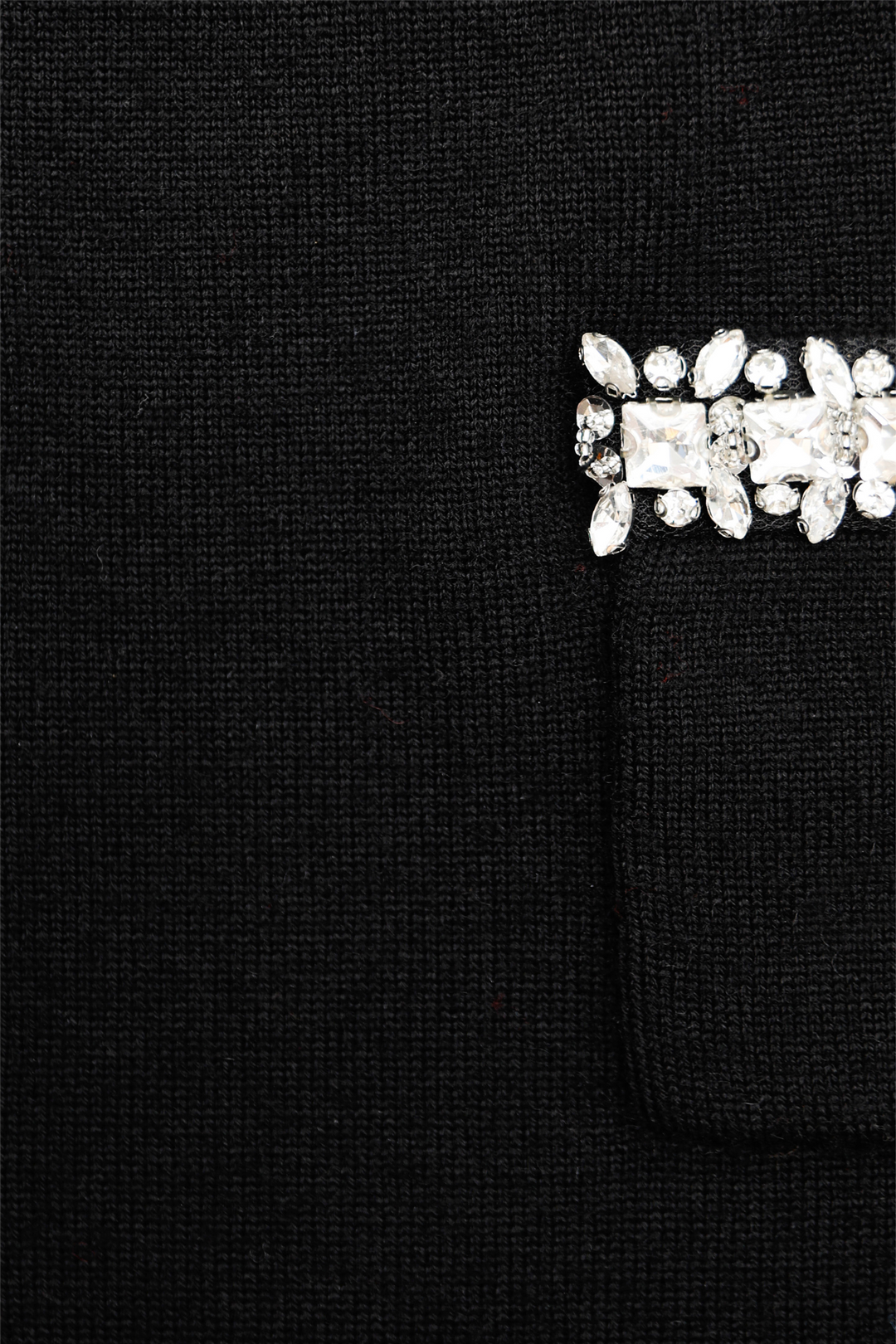Black Knit Embellished Mini Skirt