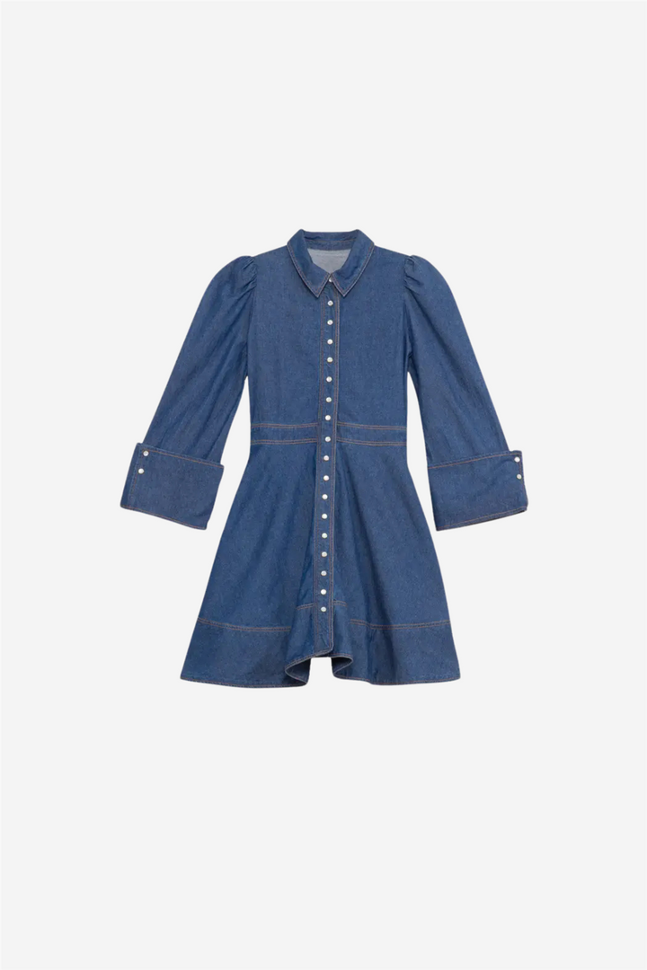 Denim mini dress french blue