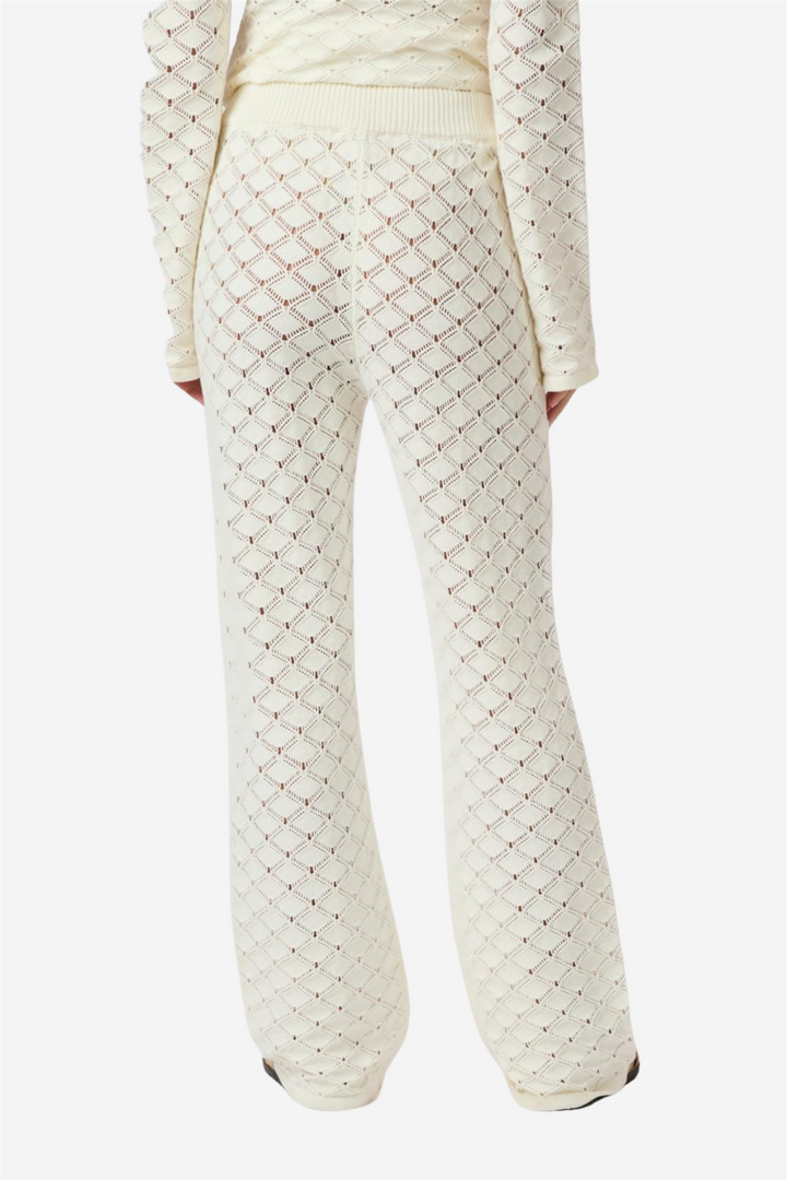 Rizzy Crochet Pants Off White
