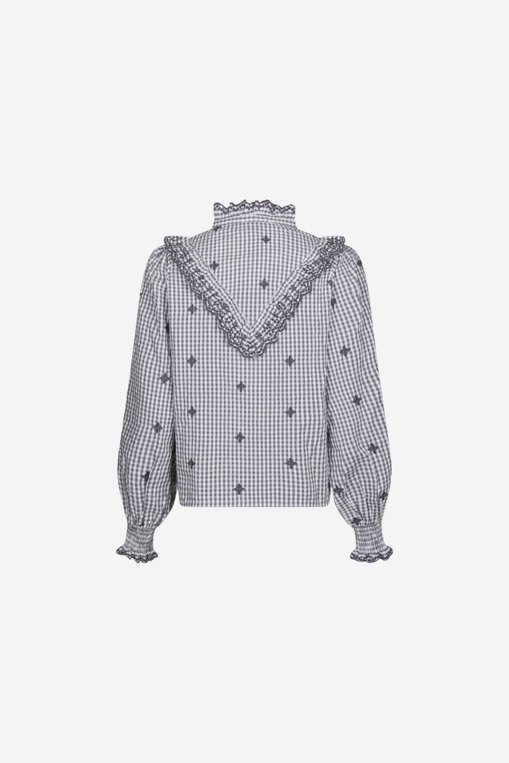 Degas Check Blouse Grey