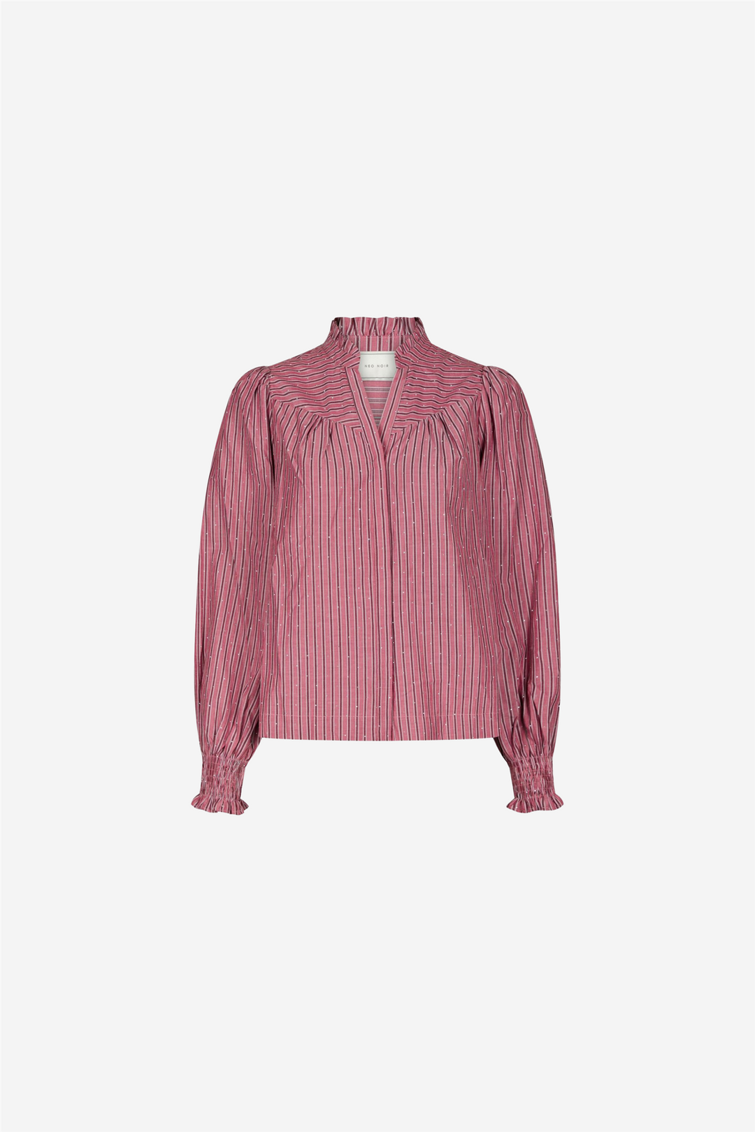 Astrida Soft Stripe Stone Blouse Dark Rose