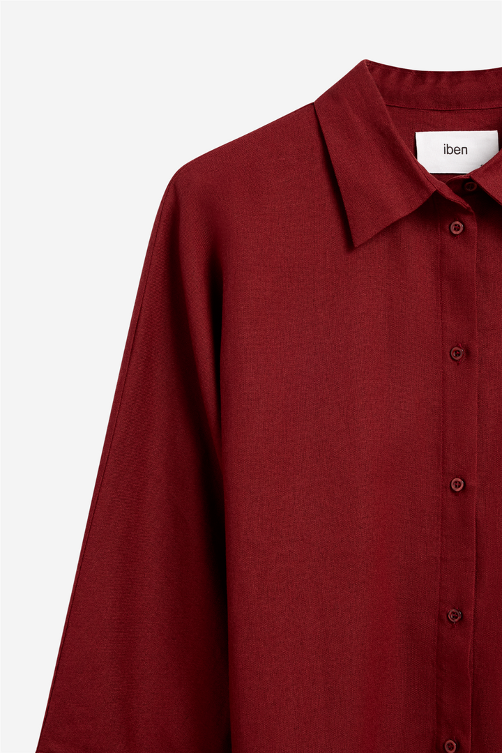 Atari Linen Shirt Rust Red