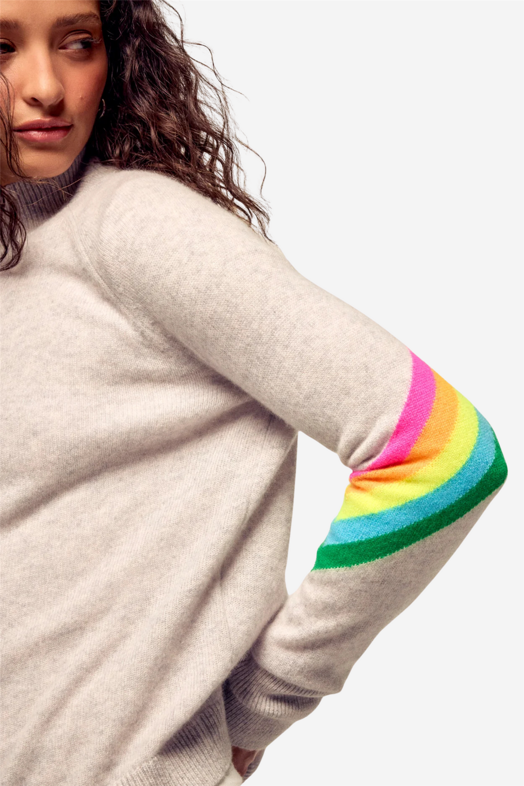 Striped Mock-Neck Sweater