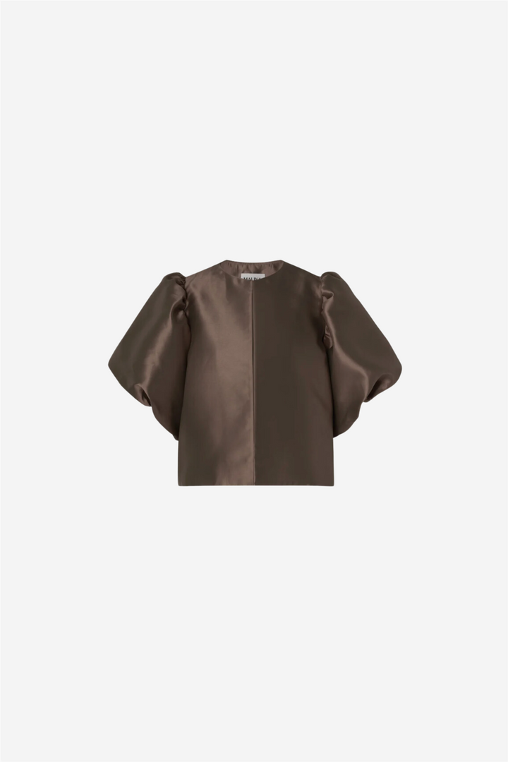 Cleo pouf sleeve blouse Chocolate