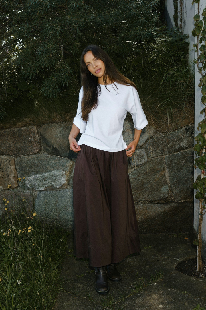 Yara Poplin Skirt Chocolate Brown