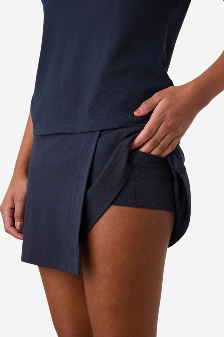 Medalist Piqué Skirt Navy Blue