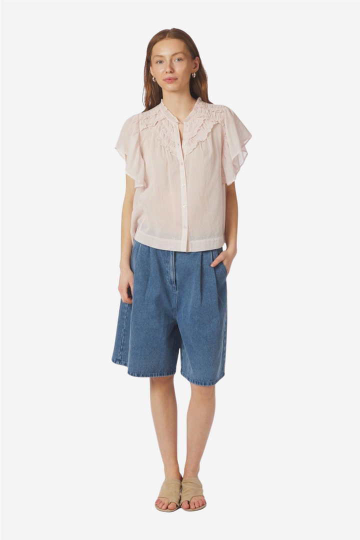 Vinsa S Voile Top Light Pink
