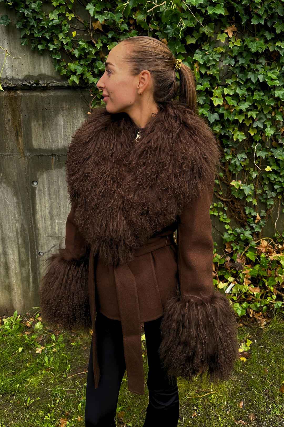 Marta Coat Mongolian Short Brown