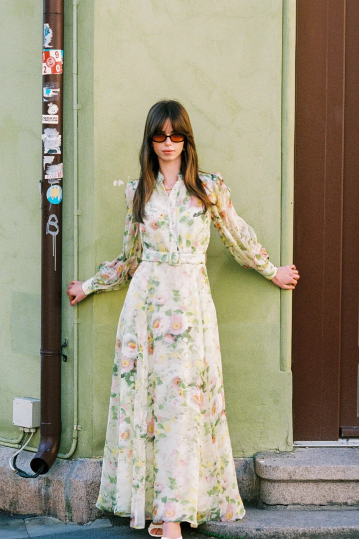 Organza Belt Dress Watercolour Dreams