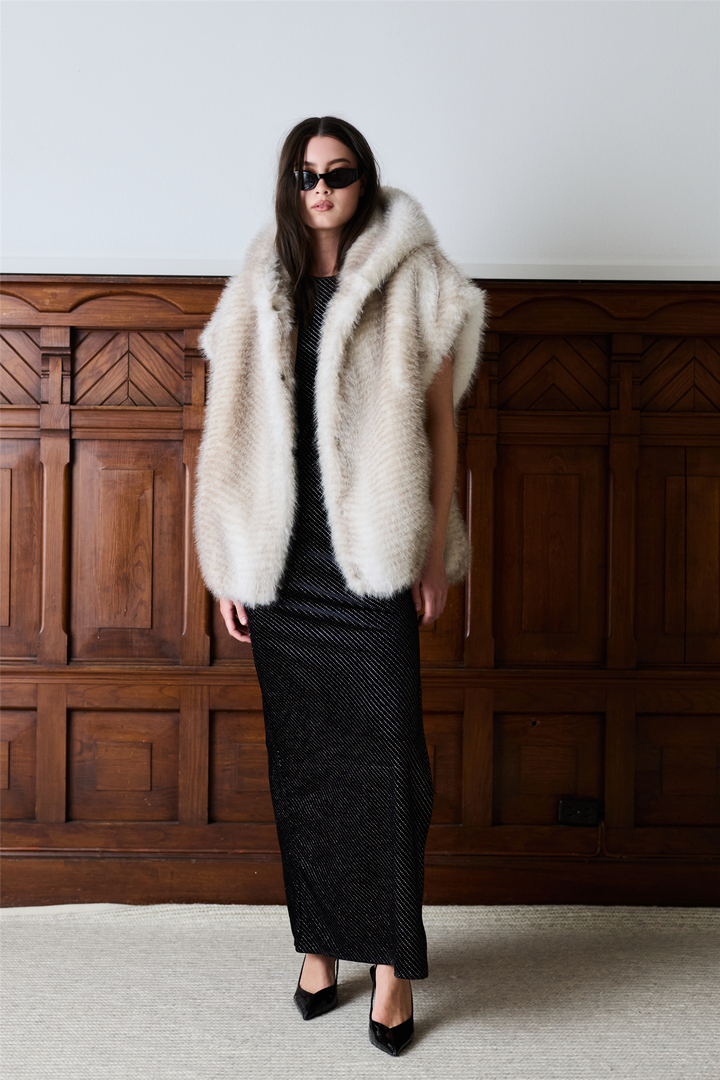 Posh Faux Fur Vest Cream