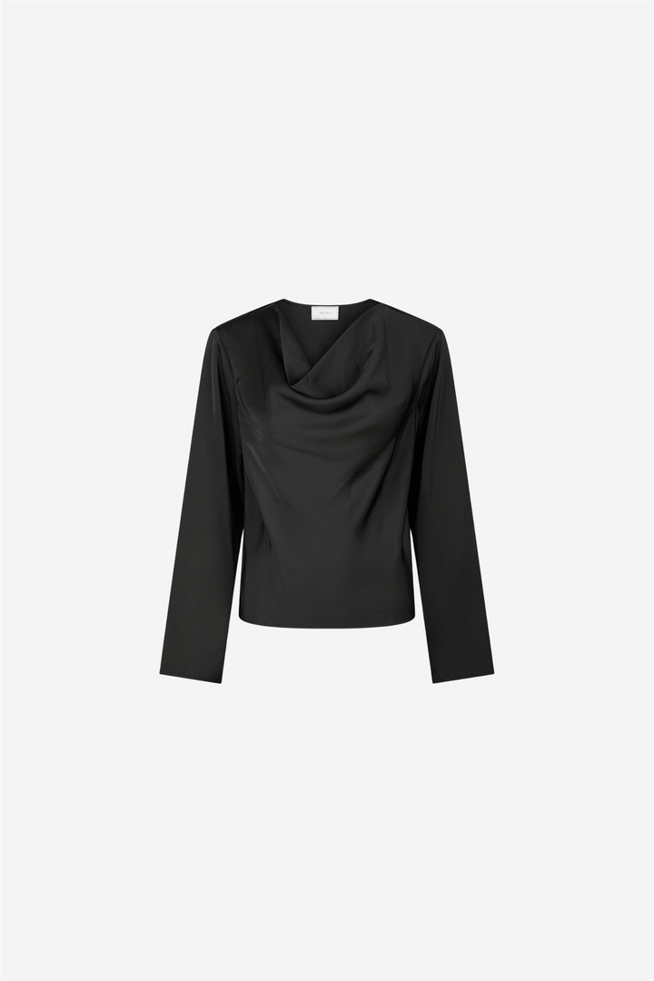 Vallista Soft Satin Blouse Black