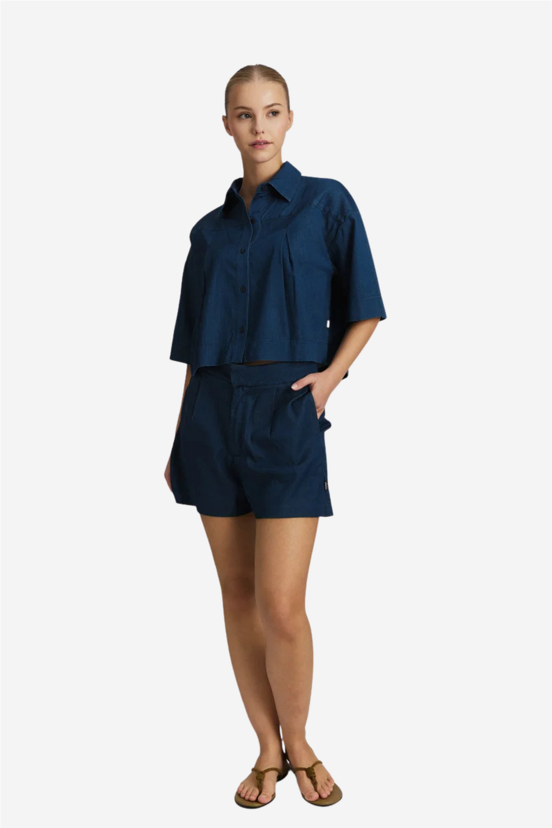Massy Tencel Shirt Dark Blue