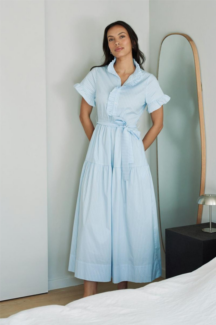 Nellie Soft Stripe Dress Light Blue