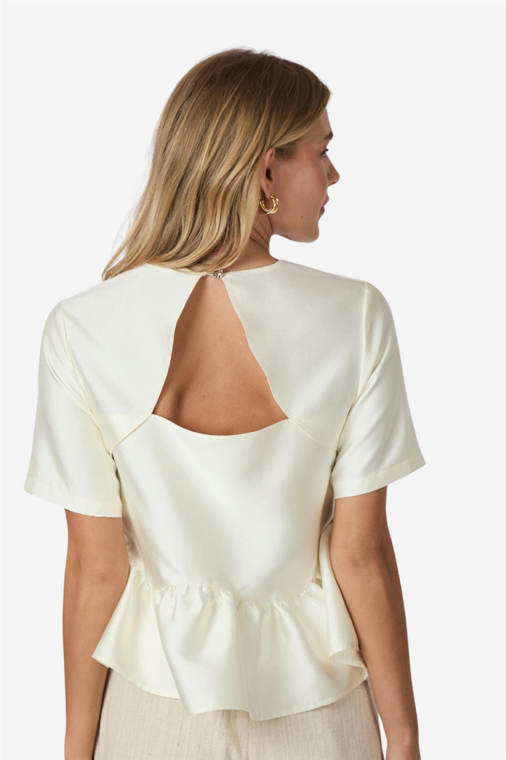 Alva Dull Satin Blouse Ivory
