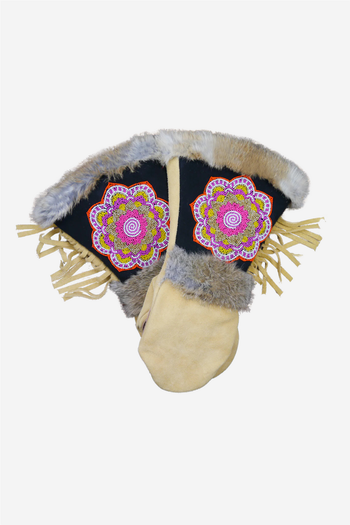 Le Coq Leather Mittens Tan