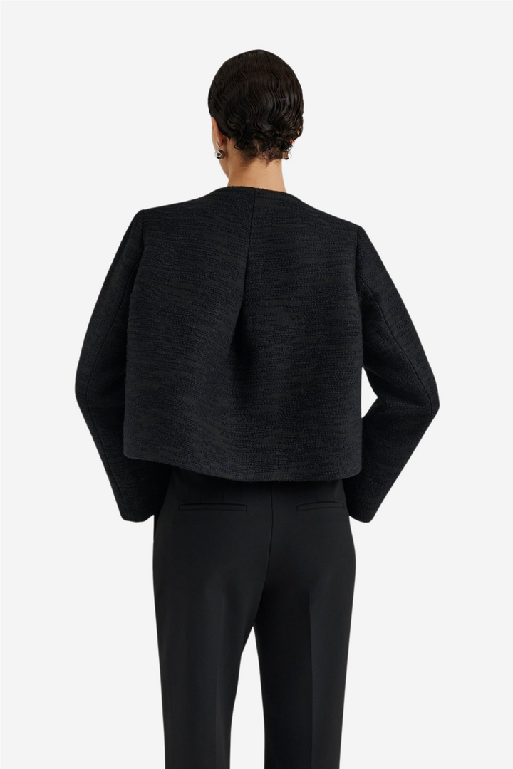 Ruthie Cropped Boucle Blazer Black