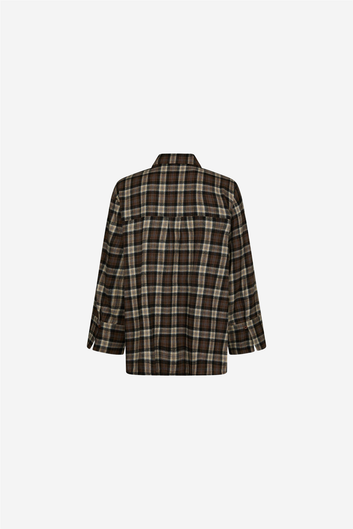 Dita Flannel Check Shirt Dark Taupe