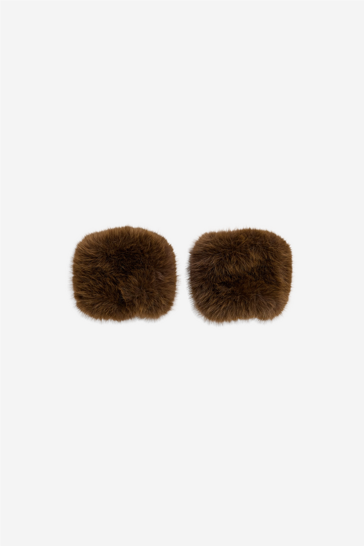 Miu Fake Fur Cuffs Brown