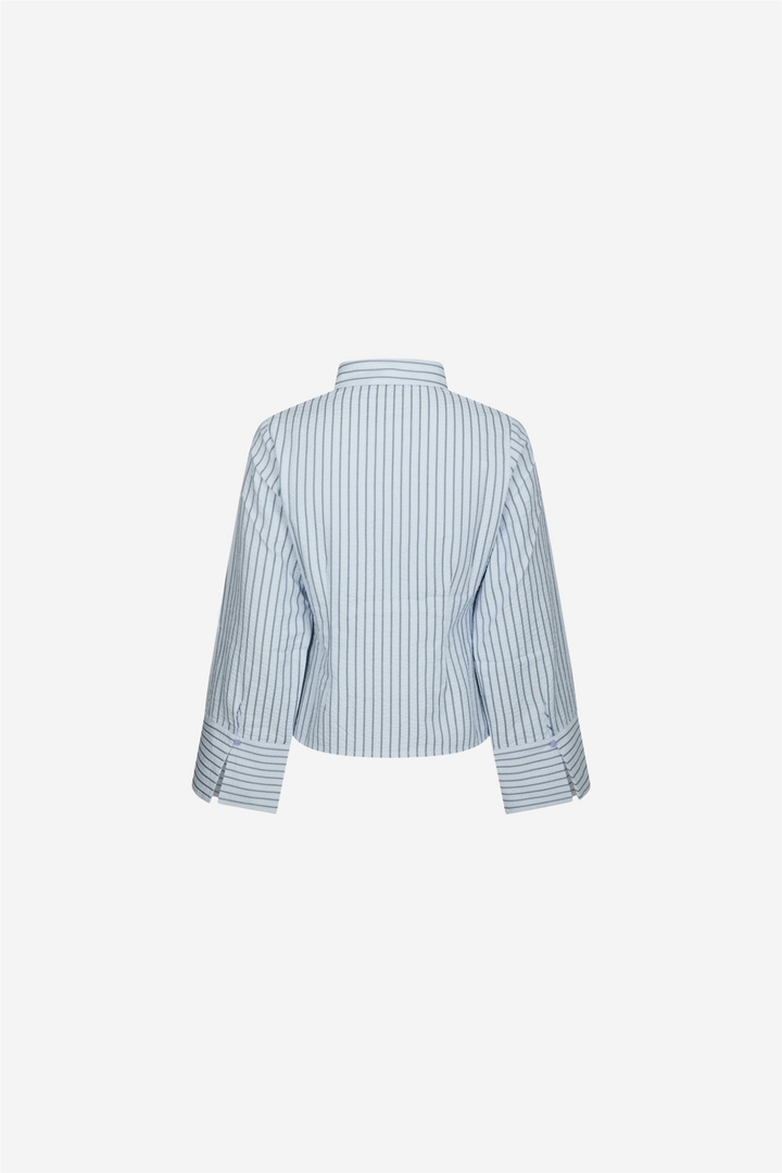 Rosa Striped Crepe Shirt Blue