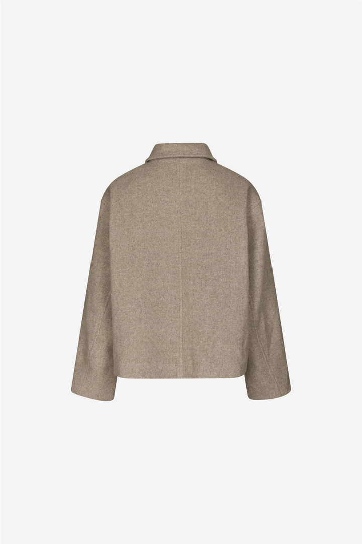 Hamra Herringbone Twill Jacket Beige Melange