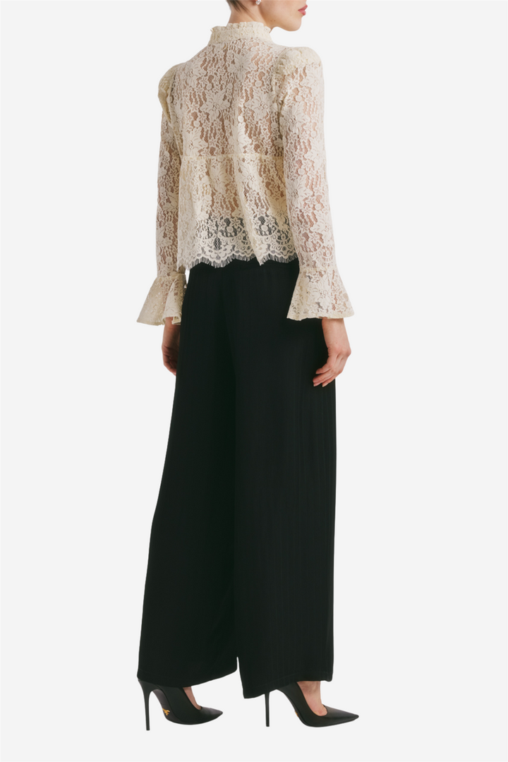Lace Ruffle Blouse Vintage White