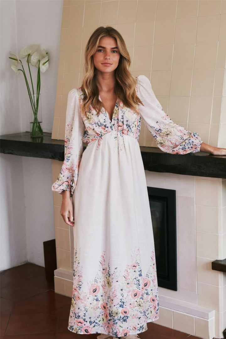 SILFI FLOWER DRESS CRME