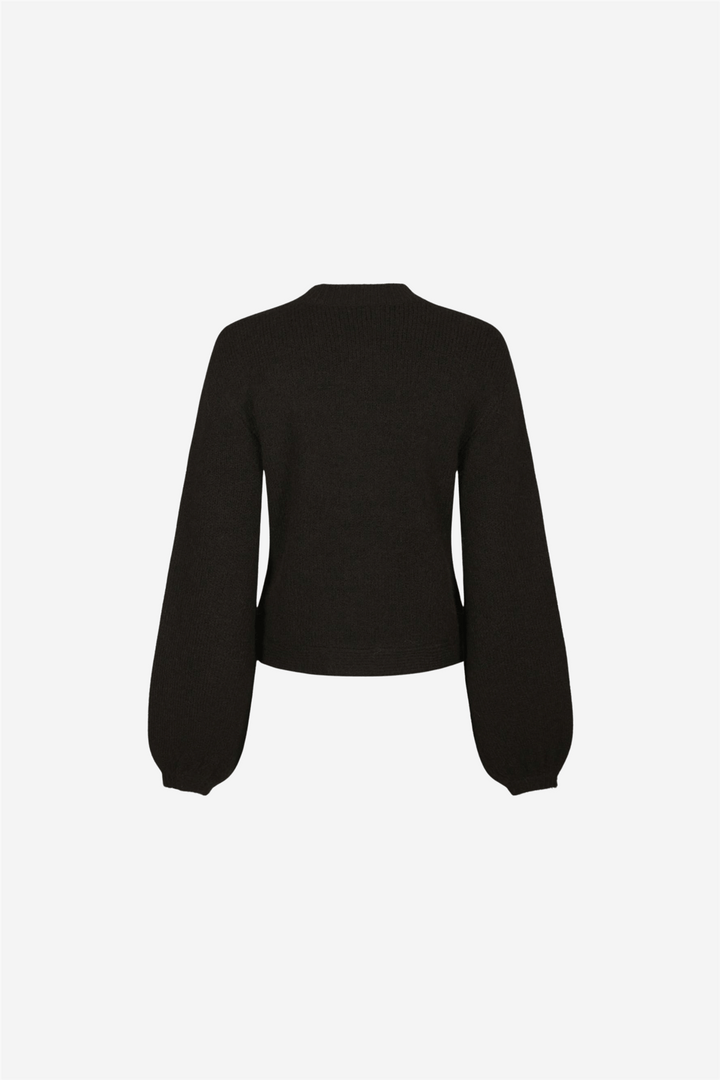 Gio Fluffy Knit Cardigan Dark Brown
