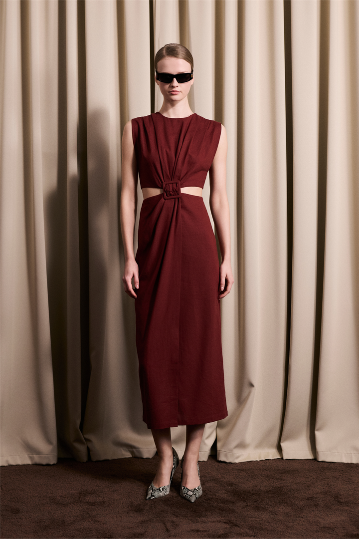 Riviera Dress Rust Red