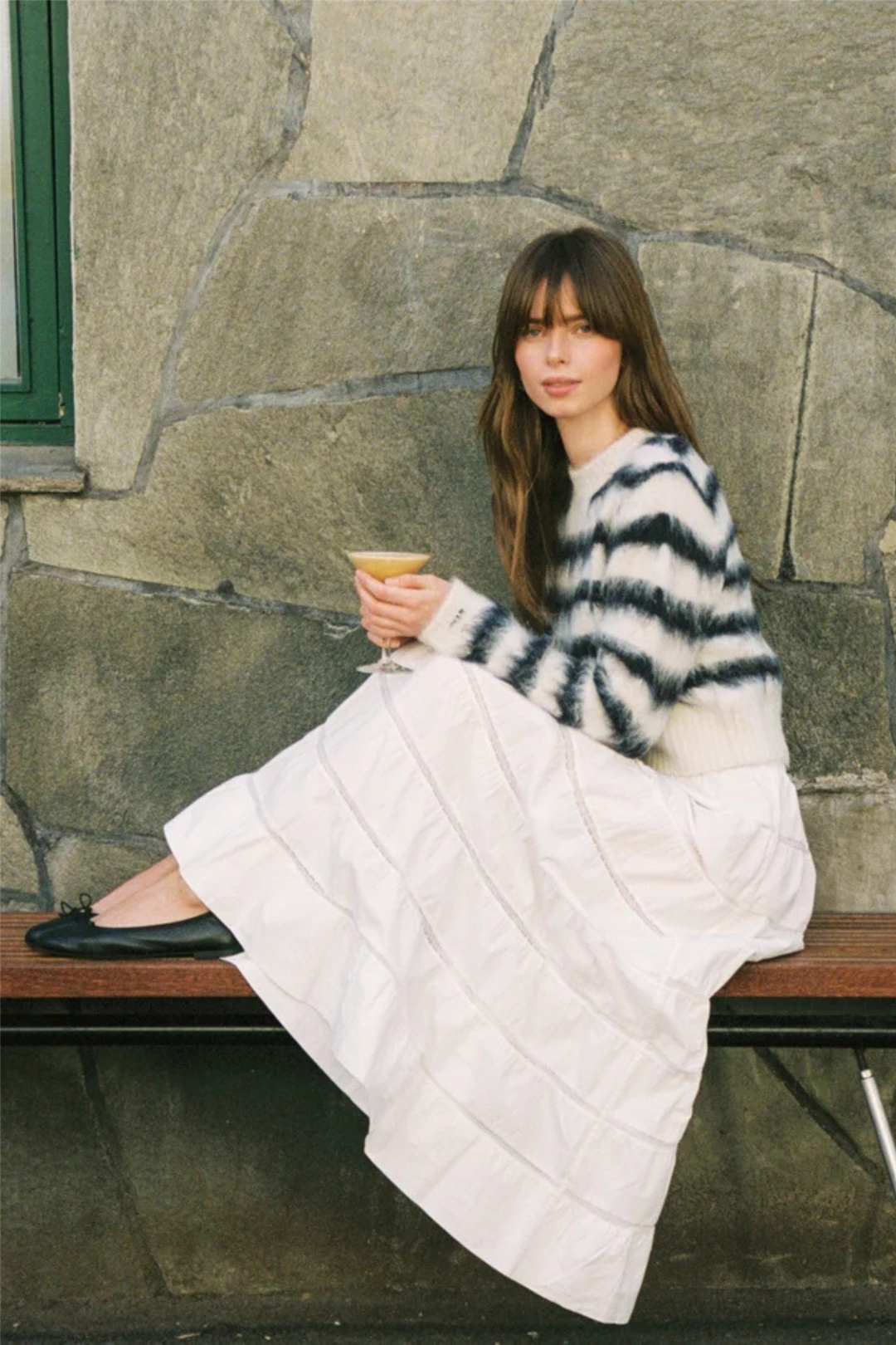 Poplin Decorated Skirt White
