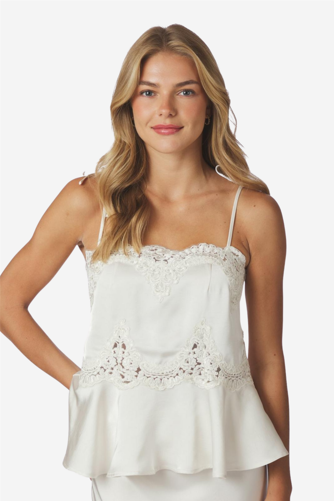 Kaela Heavy Sateen Top Pearl