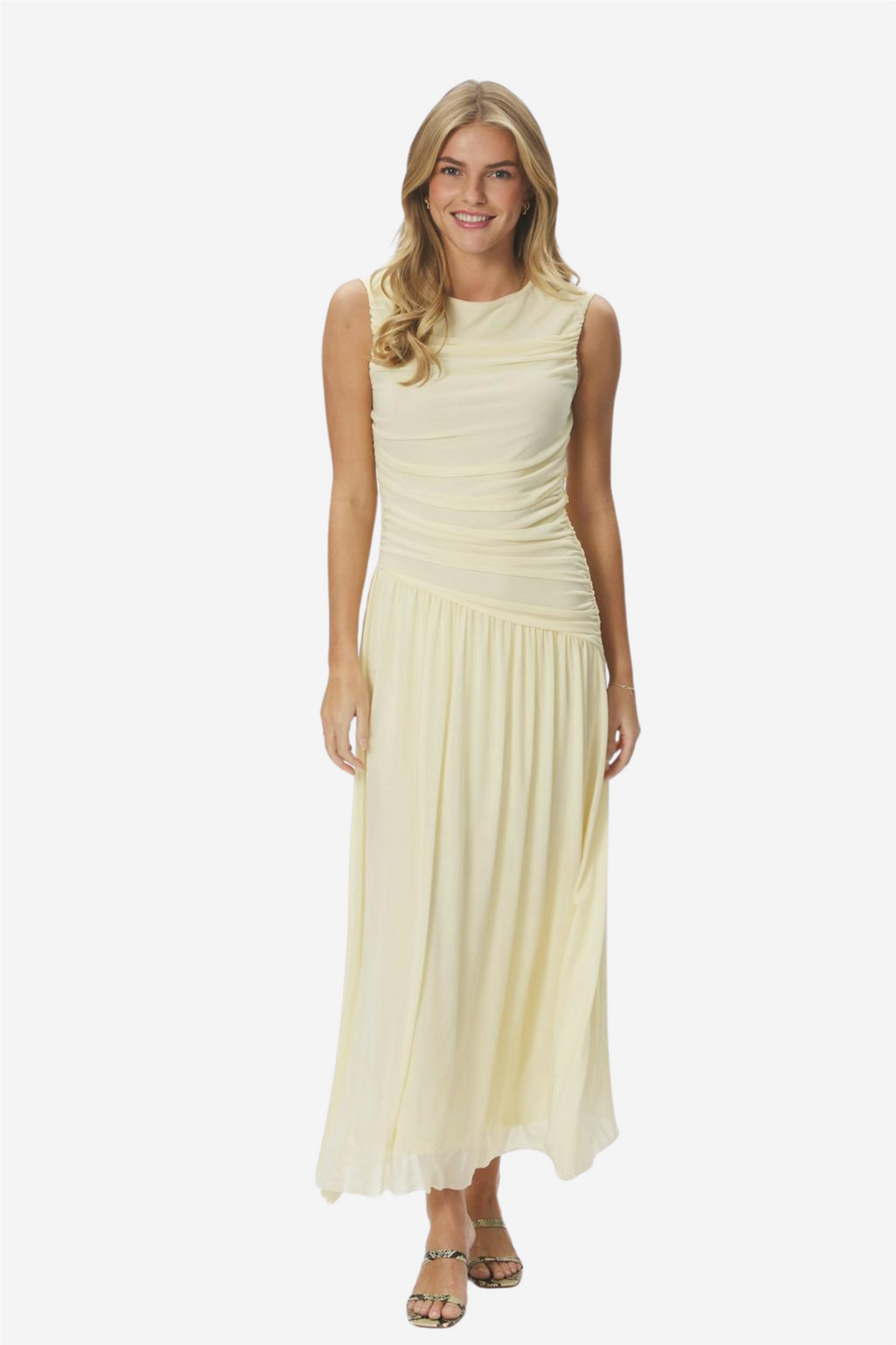 Cludine Mesh Dress Light Yellow