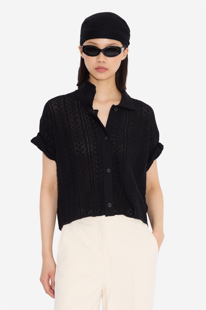 Kelp Crochet Shirt Black
