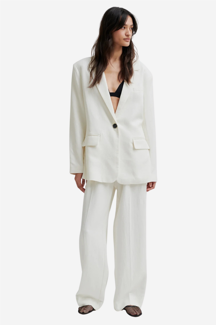 Lino Trousers White Alyssum