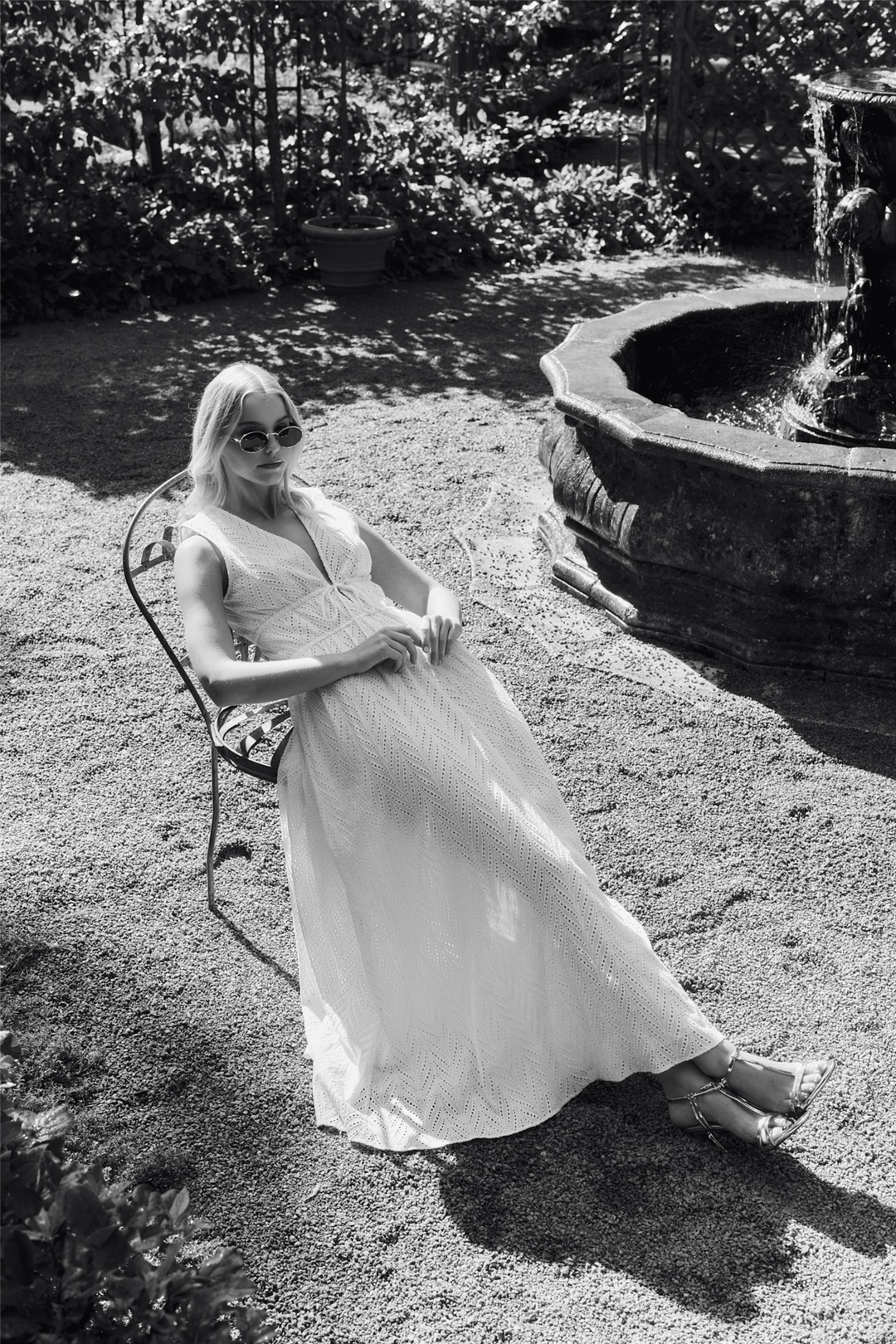 Kathy Herringbone Dress White
