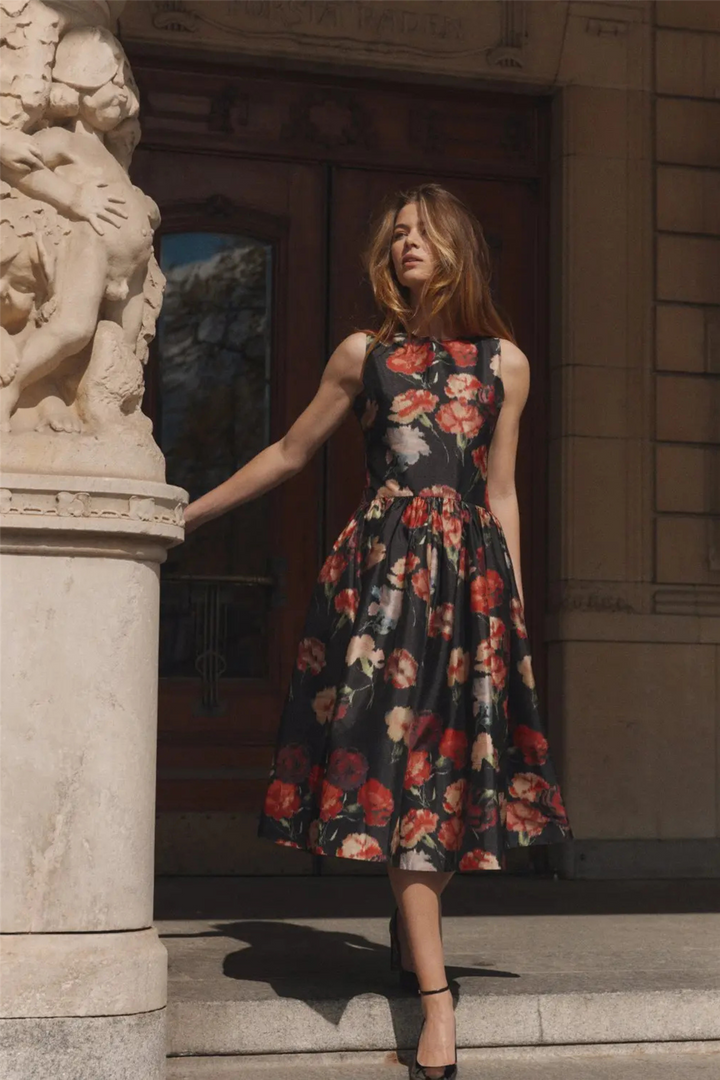 Taffeta Midi Dress Poppy