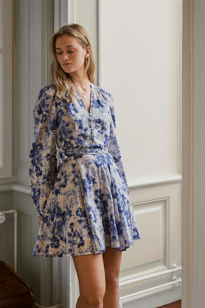 Marise Print Dress Light Blue
