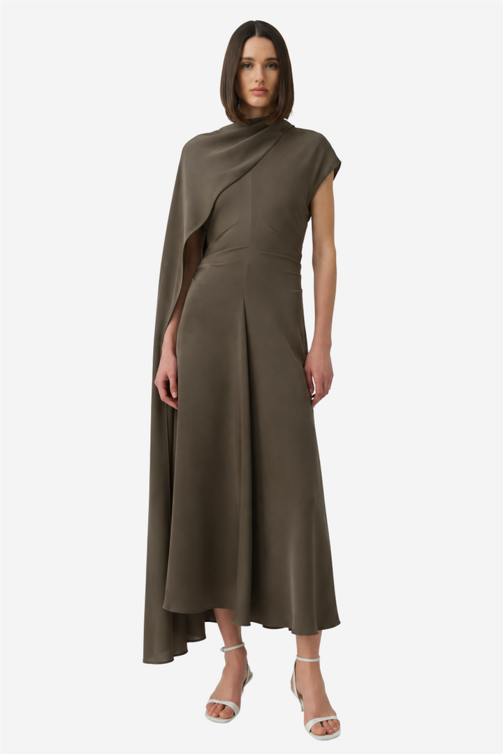 Jacka Cape Midi Dress Sea Turtle