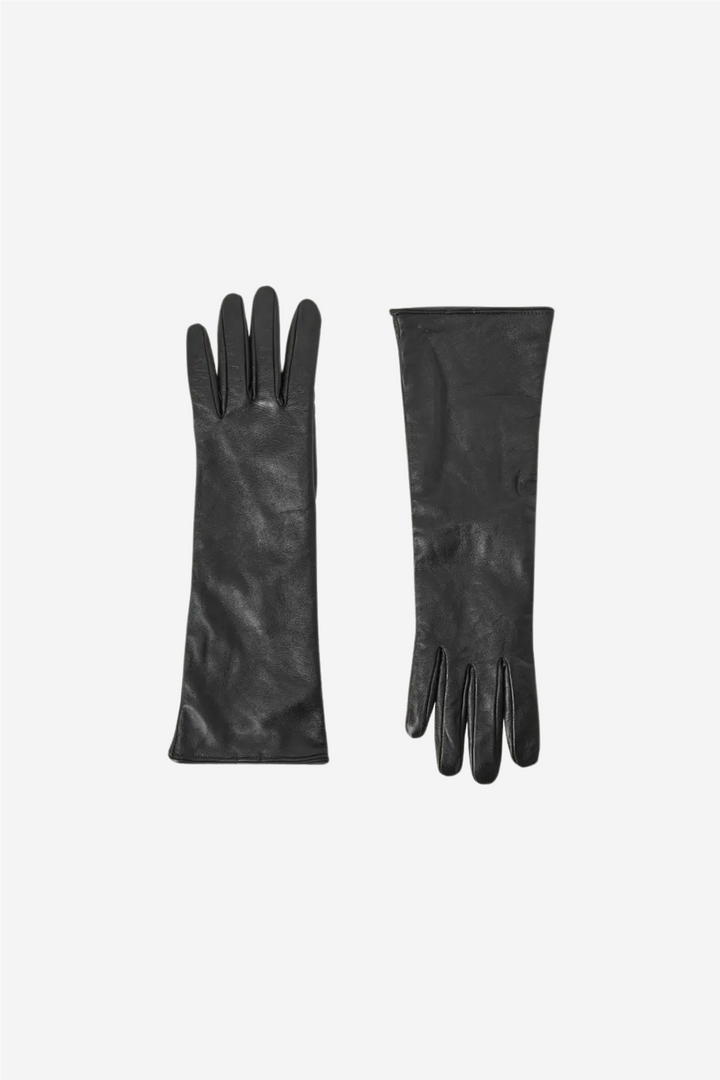 Nora Long Leather Gloves Black