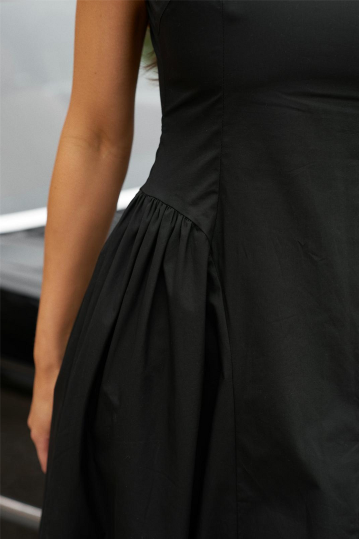 Zora Poplin Dress Black