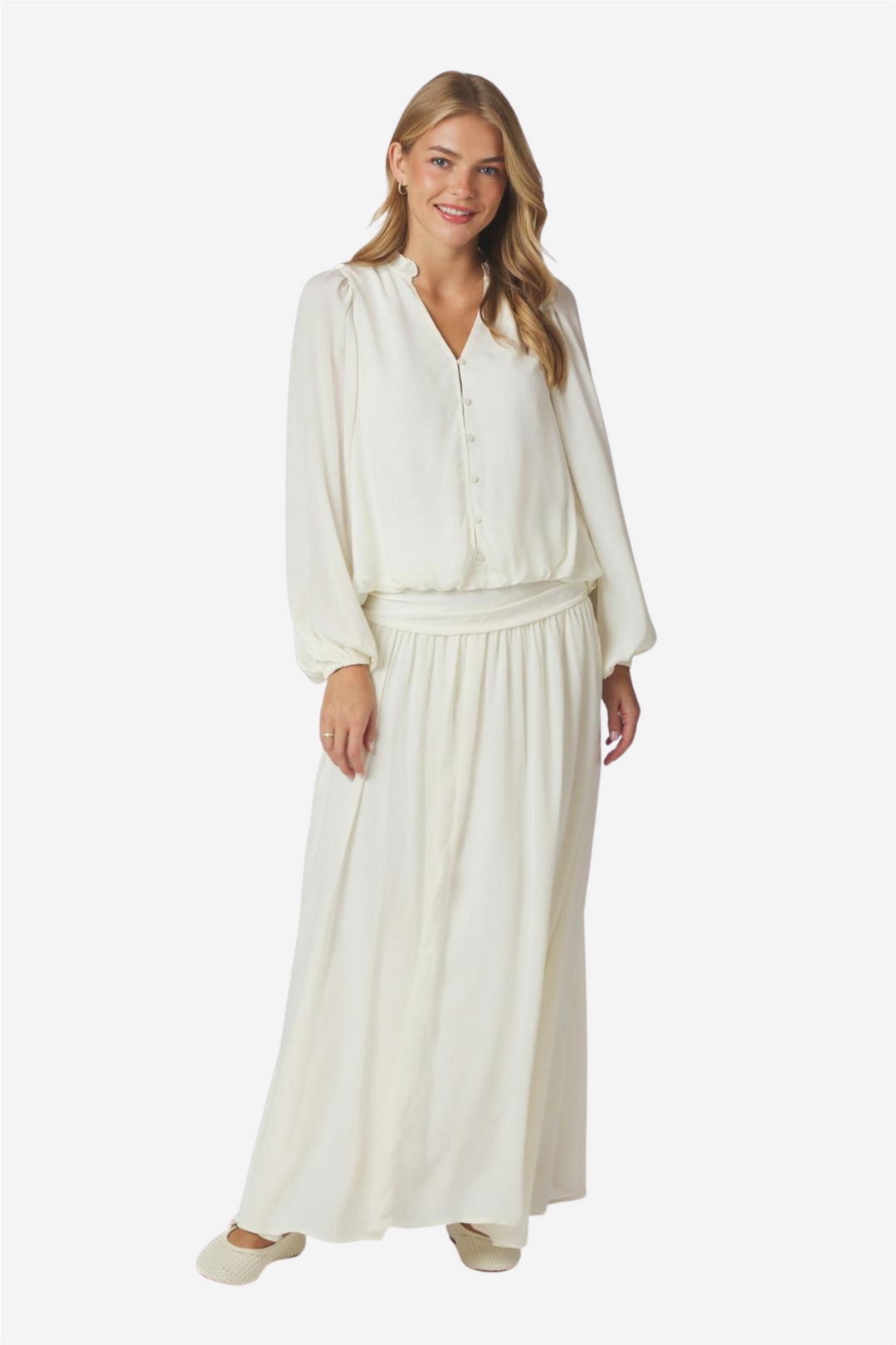 Morien Woven Maxi Skirt Off White