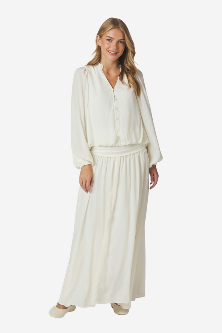Morien Woven Maxi Skirt Off White