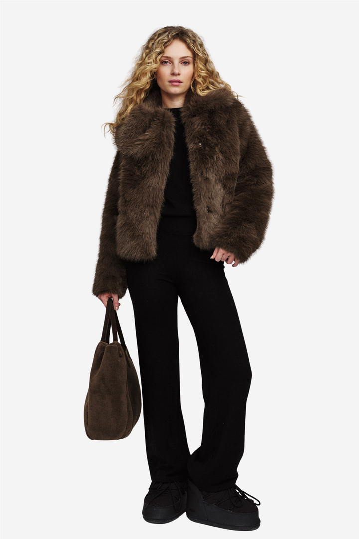 Tora Fake Fur Jacket Brown